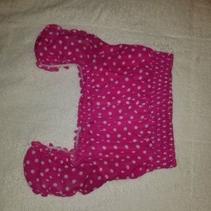 Pink and white polkadot crop top